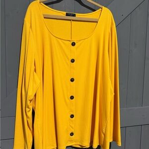 Lane Bryant Yellow Button-Up Top 30/32